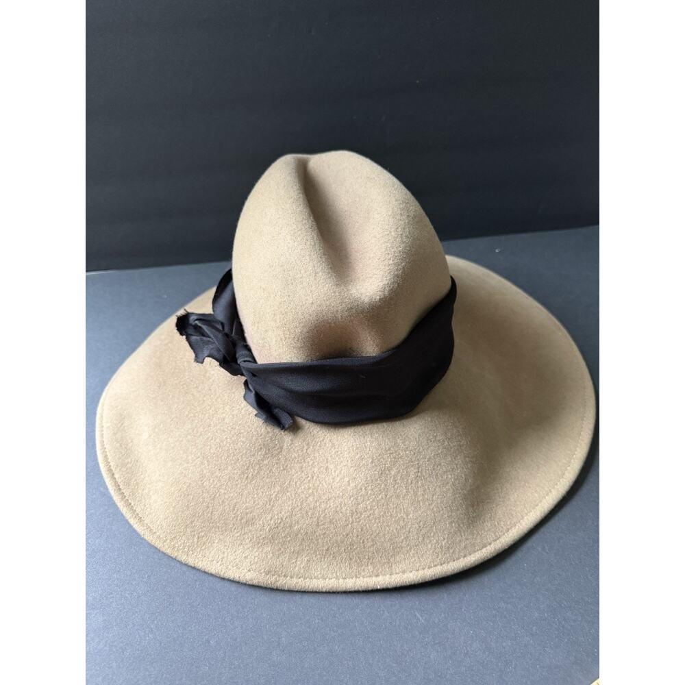 Mr. John Wool Esccello Hat Classic Italy New York Derby Wide Brim Brown Black